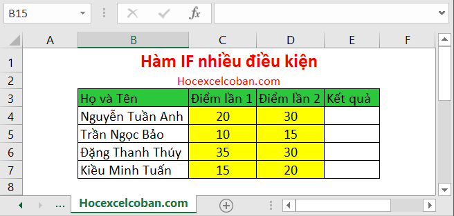 Kiểm tra điều kiện trong Excel